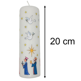 Wise Men Christmas Advent Candle | Christmas Calendar Pillar Candle - 20cm