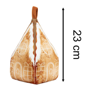 Gretel Gingerbread House Doorstop | Velvet Fabric Gingerbread Door Stop - 23cm