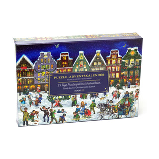 Winter Evening In The Town Christmas Advent Calendar Jigsaw Puzzle 1000 Piece