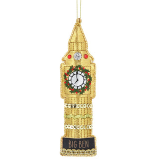 Big Ben Christmas Bauble | Luxury Fabric London Hanging Tree Ornament - 13cm