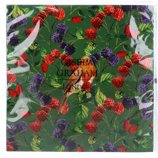 Pack of 20 Robin & Berries Christmas Napkins | Festive Paper Napkins - 33cm