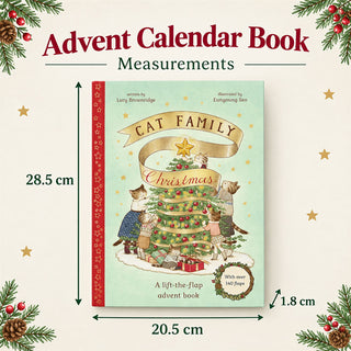 Cat Family Christmas Advent Calendar Lift-the-Flap Book, 24-Page Advent Book