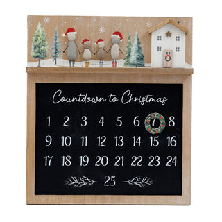 Pebble Family Christmas Advent Calendar | Magnetic Advent Calendar Wall Plaque