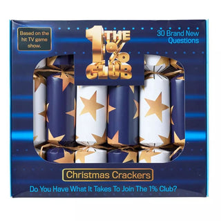 The 1% Club Christmas Crackers Pack of 6 with Quiz Questions & Challenges