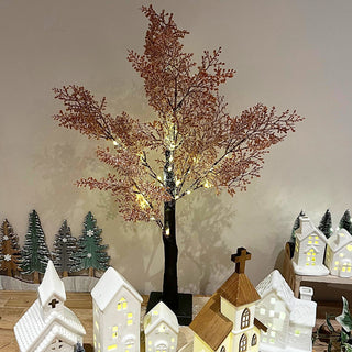 60cm LED Tree Snow Dusted Light Up Tree | LED Lit Tree Battery Operated Silhouette Tree Light | Pre Lit Twig Tree