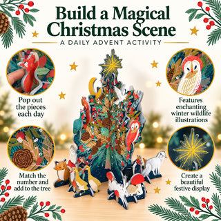 3D Christmas Advent Calendar, Forest Sancturary Tree Pop & Slot, 20cm