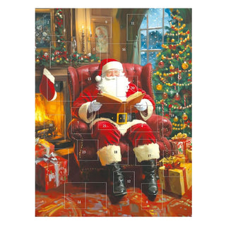 Santa by the Fireside Christmas Advent Calendar, Santa Reading by the Fire