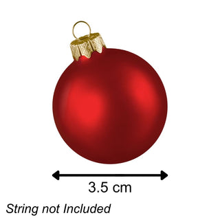 Box Of 25 Multicoloured Mini Glass Christmas Baubles Tree Decorations - 3.5cm