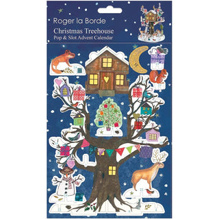 3D Petite Christmas Tree House Advent Calendar, Pop & Slot Woodland Scene