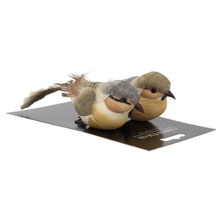 Set of 2 Clip on Birds | 2-piece Christmas Tree Bird Ornaments with Silver Clip