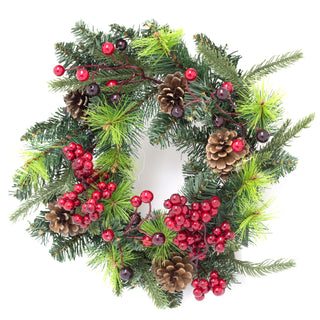 30cm Traditional Christmas Wreath Pine Cone And Berry Decoration | Christmas Door Wreath Xmas Wreath | Christmas Decorations