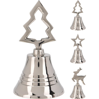 Mini Silver Nickel Christmas Bell | Small Hand Bell Dinner & Service Bell - 10cm