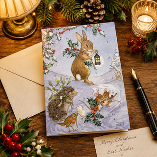 Christmas Animals Advent Calendar Greetings Card, A5 24-Door Card