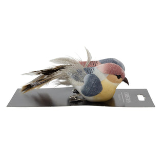 Set of 2 Clip on Birds | 2-piece Christmas Tree Bird Ornaments with Silver Clip