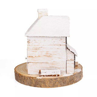 LED Wooden Christmas House | Light Up Christmas Village Ornament - 16x15cm