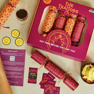 The Traitors Christmas Crackers Pack of 6 with Secret Roles and Missions