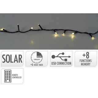 Outdoor Solar Fairy Lights 240 Warm White LEDs, 13 Modes, Timer & Remote Control