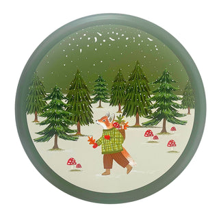 Woodland Scene Christmas Cake Tin, 23cm Gisela Graham Festive Storage Tin