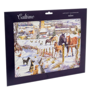 Christmas Advent Calendar Snowy Lane | Animal Advent Calendar Traditional Advent Calendar | Picture Advent Calendar Paper Advent Calendar