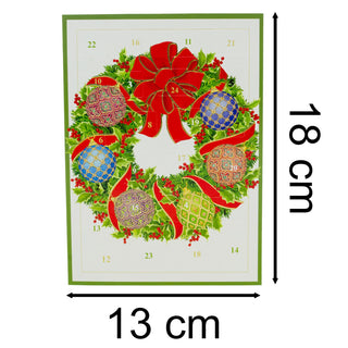 Imperial Wreath Advent Calendar Card with Envelope | Christmas Advent Calendar