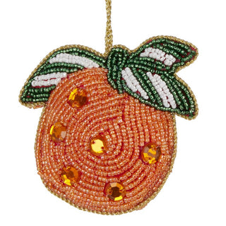 Orange Beaded Christmas Tree Bauble | Colourful Fruit-shaped Tree Ornaments