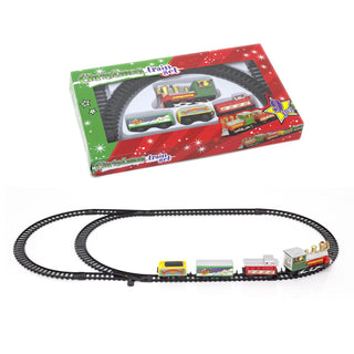 9 Piece Battery Operated Mini Christmas Train Set | Festive Toy Train Set With 57cm Track Christmas Decoration | Toy Railway And Train Set For Kids