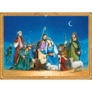 Christmas Advent Calendar Bethlehem Nativity Story Calendar | Religious Advent Calendar Traditional Advent Calendar | Picture Advent Calendar Paper Advent Calendar