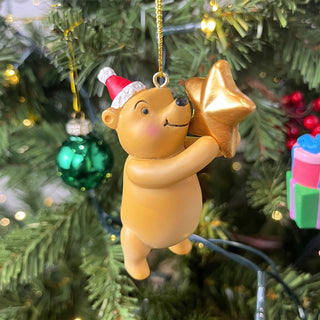 Winnie The Pooh Christmas Tree Decoration with Star, Gisela Graham 8cm