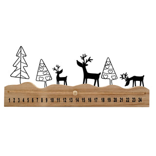 Reindeer Scene Christmas Advent Calendar | Wooden Reusable Advent Calendar 35cm