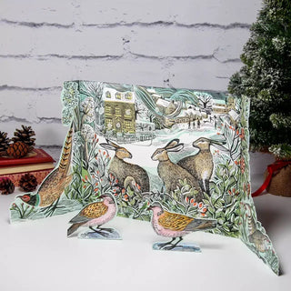 We Three Hares Pop-up 3D Advent Calendar | Rabbit Christmas Calendar - 40x30cm