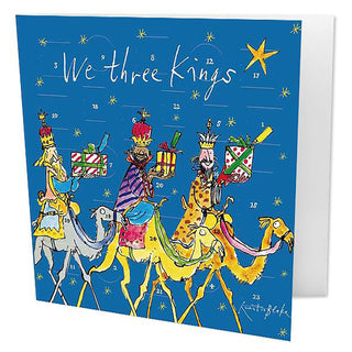 Quentin Blake We Three Kings Christmas Advent Calendar Greetings Card & Envelope