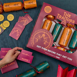 Set of 6 Traitors Christmas Crackers, 2026 Secret Role Party Game