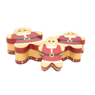 Set Of 3 Gingerbread Man Gift Boxes | Christmas Wrapping Boxes | Xmas Present Boxes With Lids