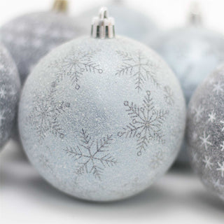 6 Piece Frosted Blue Christmas Baubles | Christmas Tree Decorations | Blue Xmas Baubles Christmas Decor