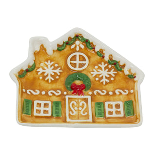 Small Ceramic Gingerbread House Plate | Gingerbread Dish Christmas Snack Plate