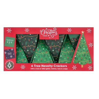 Set of 6 Tree Crackers with True or False Game | Novelty Christmas Crackers
