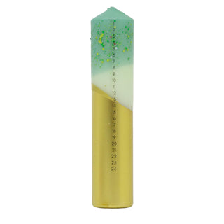 The Colour Emporium Crushed Emerald Hand-dipped Christmas Advent Pillar Candle