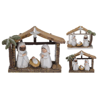 Mini Resin Traditional Nativity Stable Scene Set Christmas Decoration - Design Varies