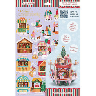 3D Winter Market Christmas Advent Calendar Pop-Up Pirouette Countdown Calendar