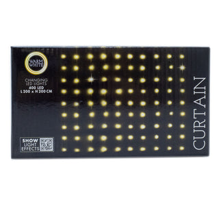 400 LED Warm White Curtain Lights | Christmas Window Lights - 5x2x2m