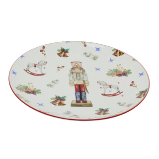 Nutcracker Christmas Plate Large | Retro Ceramic Festive Dinner Plate - 27cm
