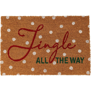 Jingle All The Way Christmas Doormat | Festive Coir Welcome Door Mat - 59x39cm