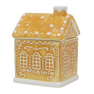 Gingerbread House Cookie Jar | Christmas Ceramic Biscuit Barrel with Lid - 23cm