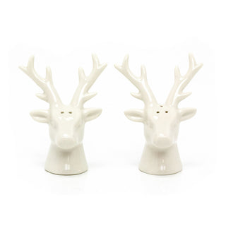 Ceramic Reindeer Salt & Pepper Set | 2 Piece Christmas Salt and Pepper Pots