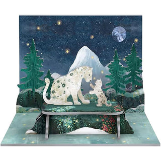 Snow Leopards Pop & Slot 3D Decoration | Build Your Own Winter Landscape Diorama