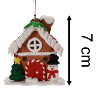 LED Gingerbread House Christmas Bauble | Light-Up House Tree Ornament - 7cm