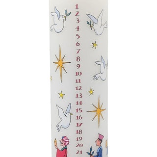 Wise Men Christmas Advent Candle | Christmas Calendar Pillar Candle - 20cm
