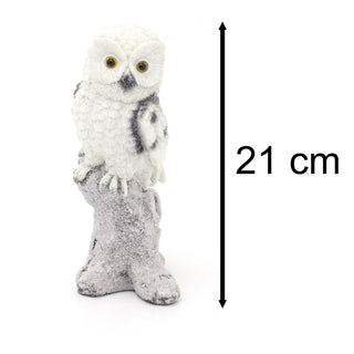 Snowy Owl Christmas Ornament | 21cm Resin Winter Bird Christmas Decoration | White Snow Owl Statue Figurine - Design Varies One Supplied