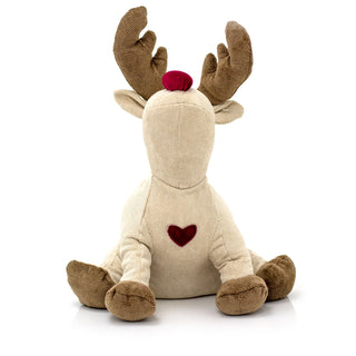 Rudy Red Nosed Reindeer Doorstop | Fabric Animal Door Stop Christmas Doorstop