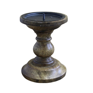 Traditional Wooden Candlestick - Handcrafted Wood Candle Stick Holder - Natural